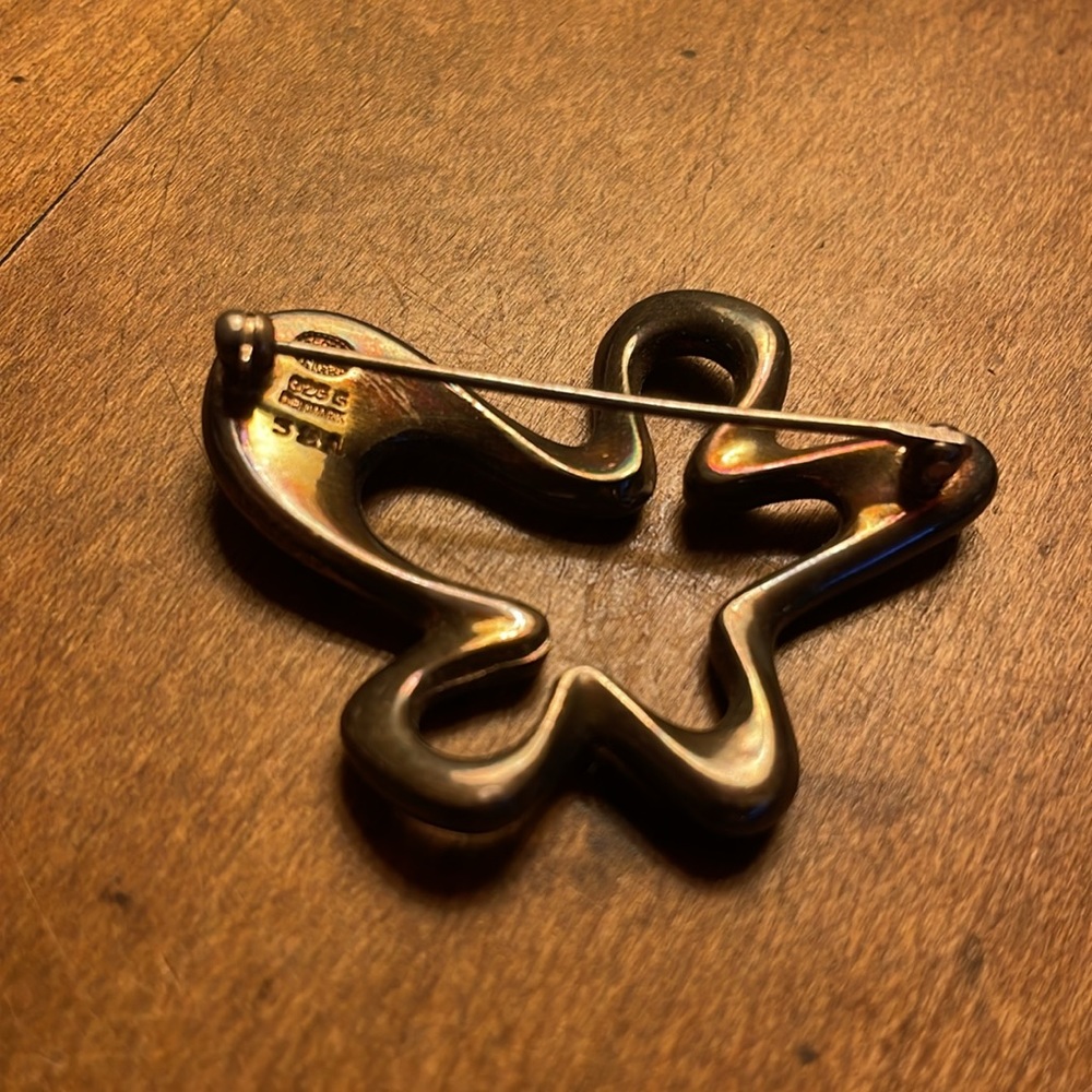 GEORG JENSEN DENMARK STERLING SILVER PIN/BROOCH #321 "Splash" by HENNING KOPPEL - Picture 5 of 5